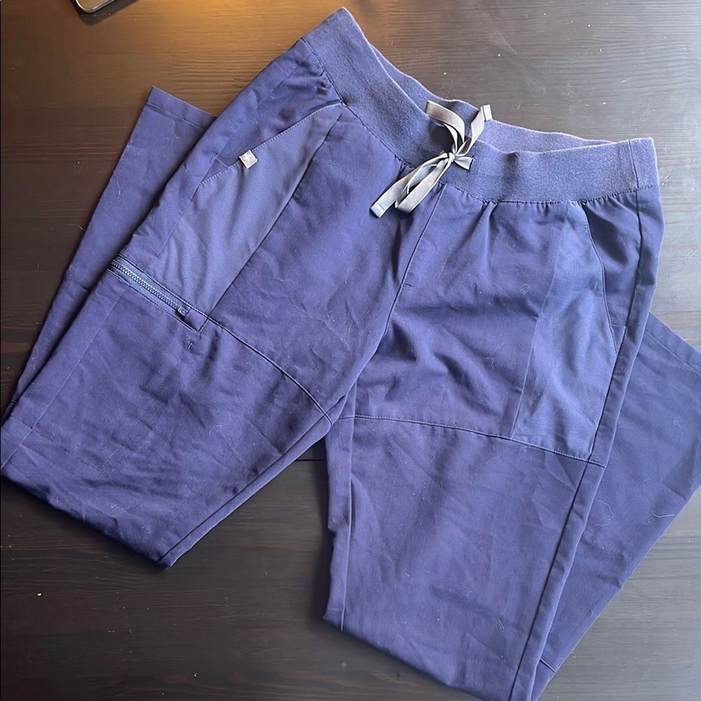 FIGS Classic Straight Leg Bottoms Scrub Five Pocket Small Navy